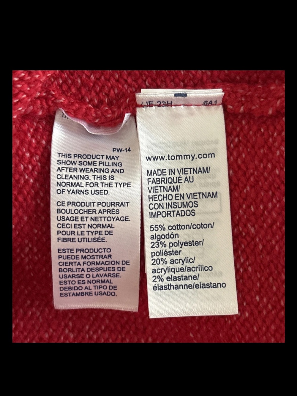 Tommy Hilfiger Men’s Large Red Cable Knit Quarter Zip Mock Neck Sweater - Picture 4 of 4